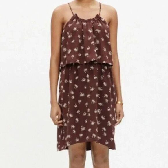 Madewell Dresses & Skirts - Madewell SZ 0 Dream Drift Silk Overlay Dress Palm